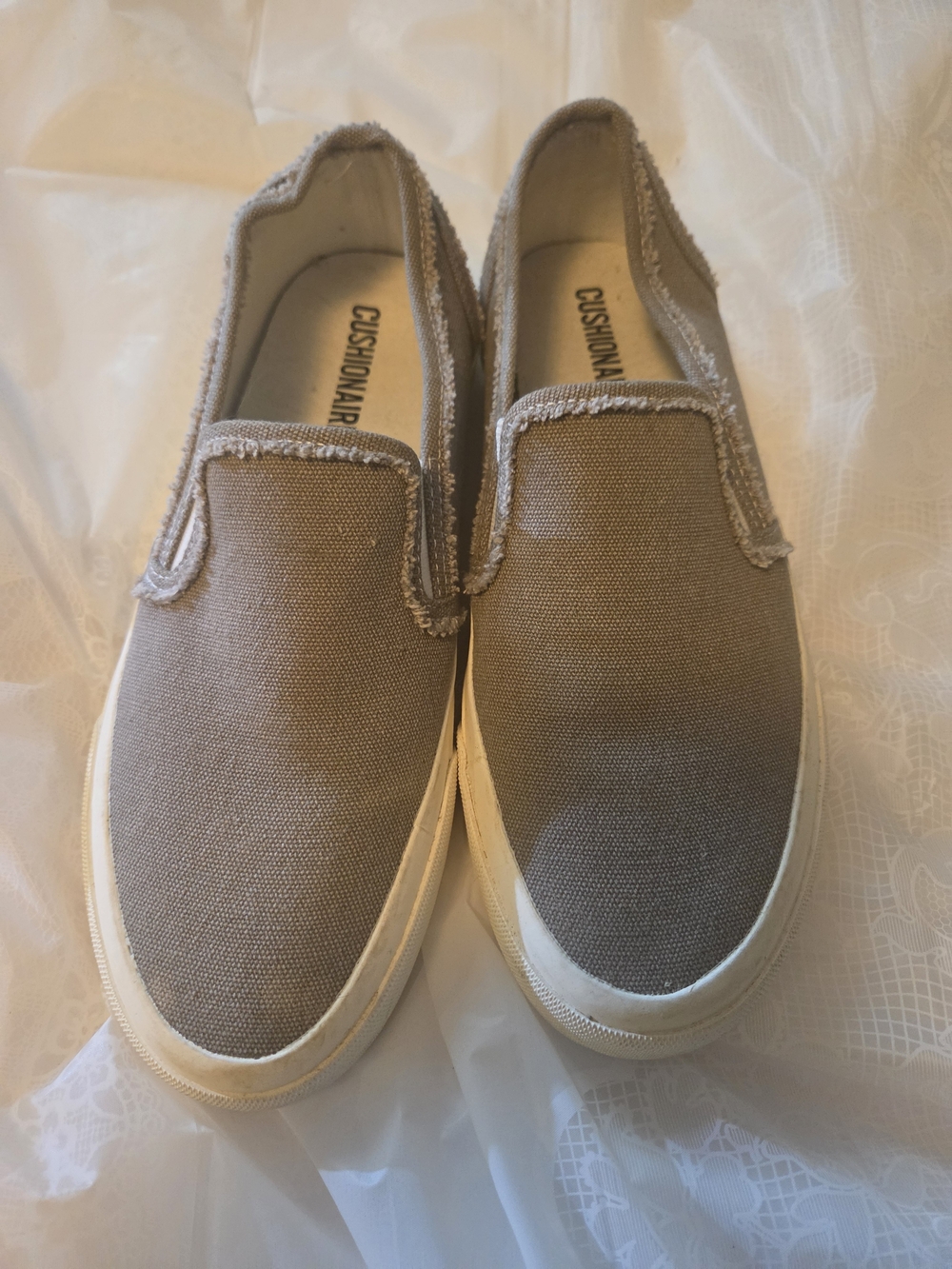Cushionaire Slip-On Canvas Sneakers - Taupe